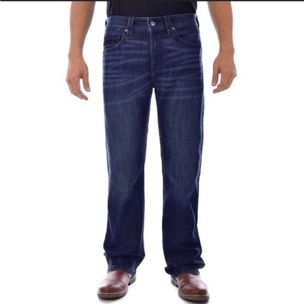 TK‎ Axel Blue Jeans Pants Denim Mens 36x32 Slim Bootcut Dark Wash
